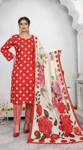 Bonanza Satrangi Unstitched 3Pc Premium Doria Lawn All Over Print Suit – Scarlet Red